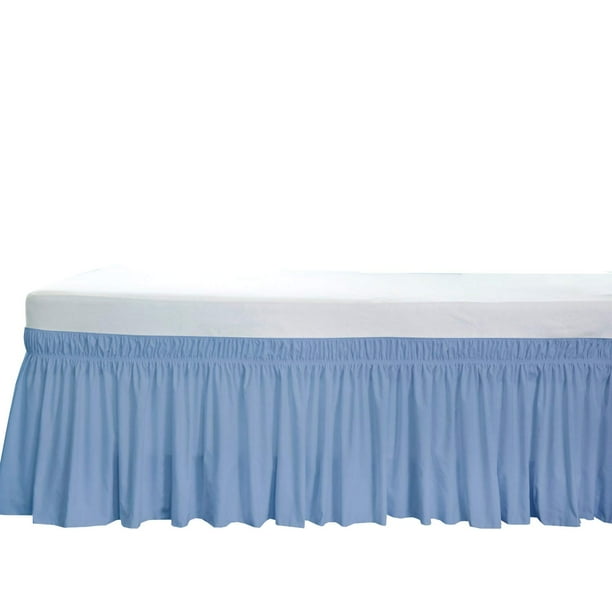 100/%PREMIUM QUALITY King Wrap Around Bedskirt Light Blue Bedskirt 21/" Drop